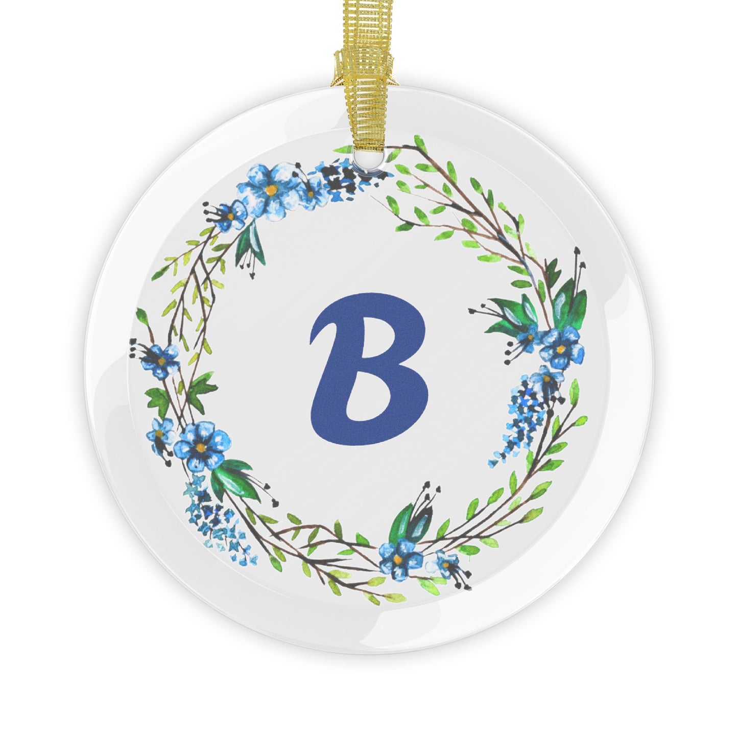 ‘B’ Initial Glass Ornaments