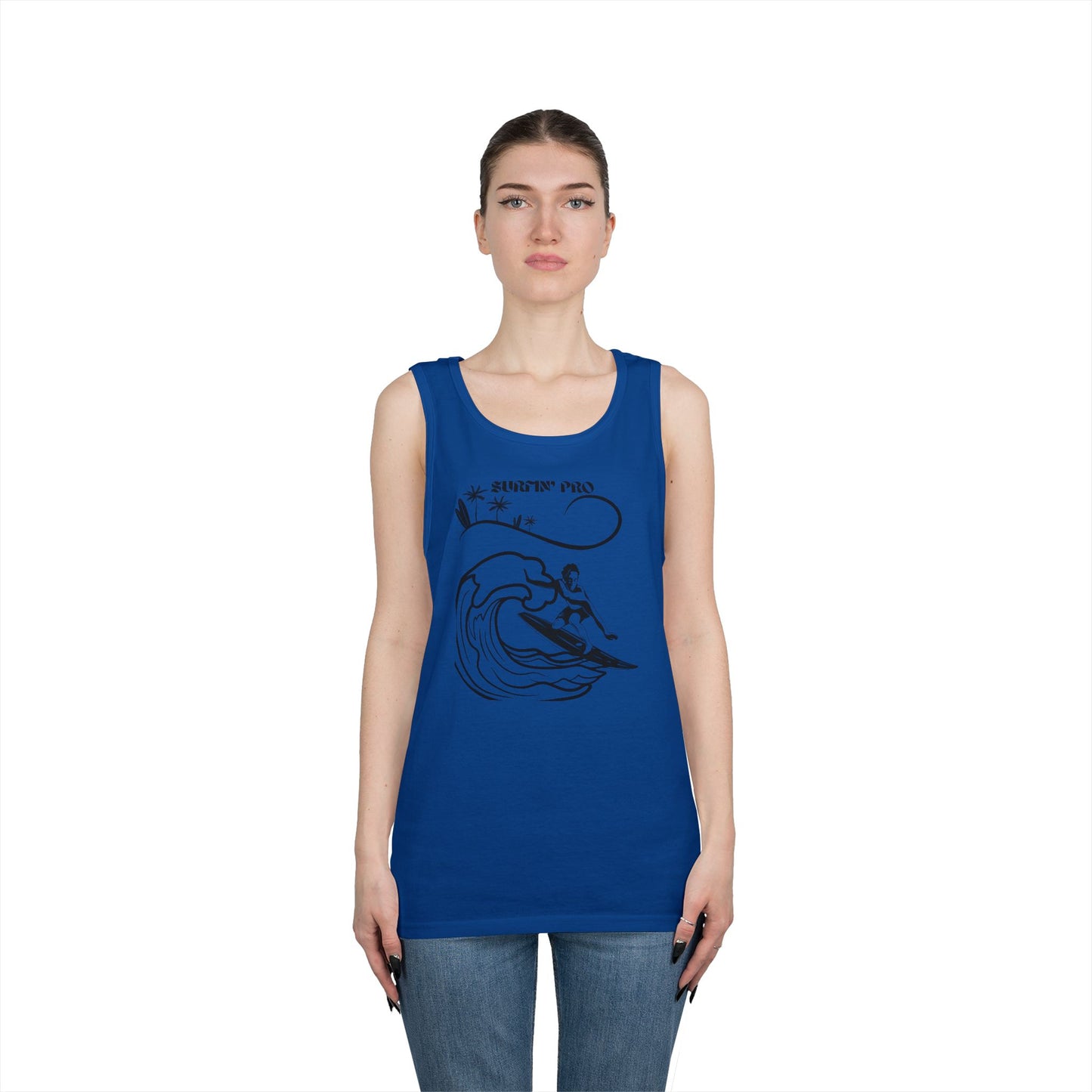 Surfing Vibes Tank Top, Unisex Cotton Sleeveless Shirt for Summer, Beach Wear, Surfing Gifts, Casual Holiday Top