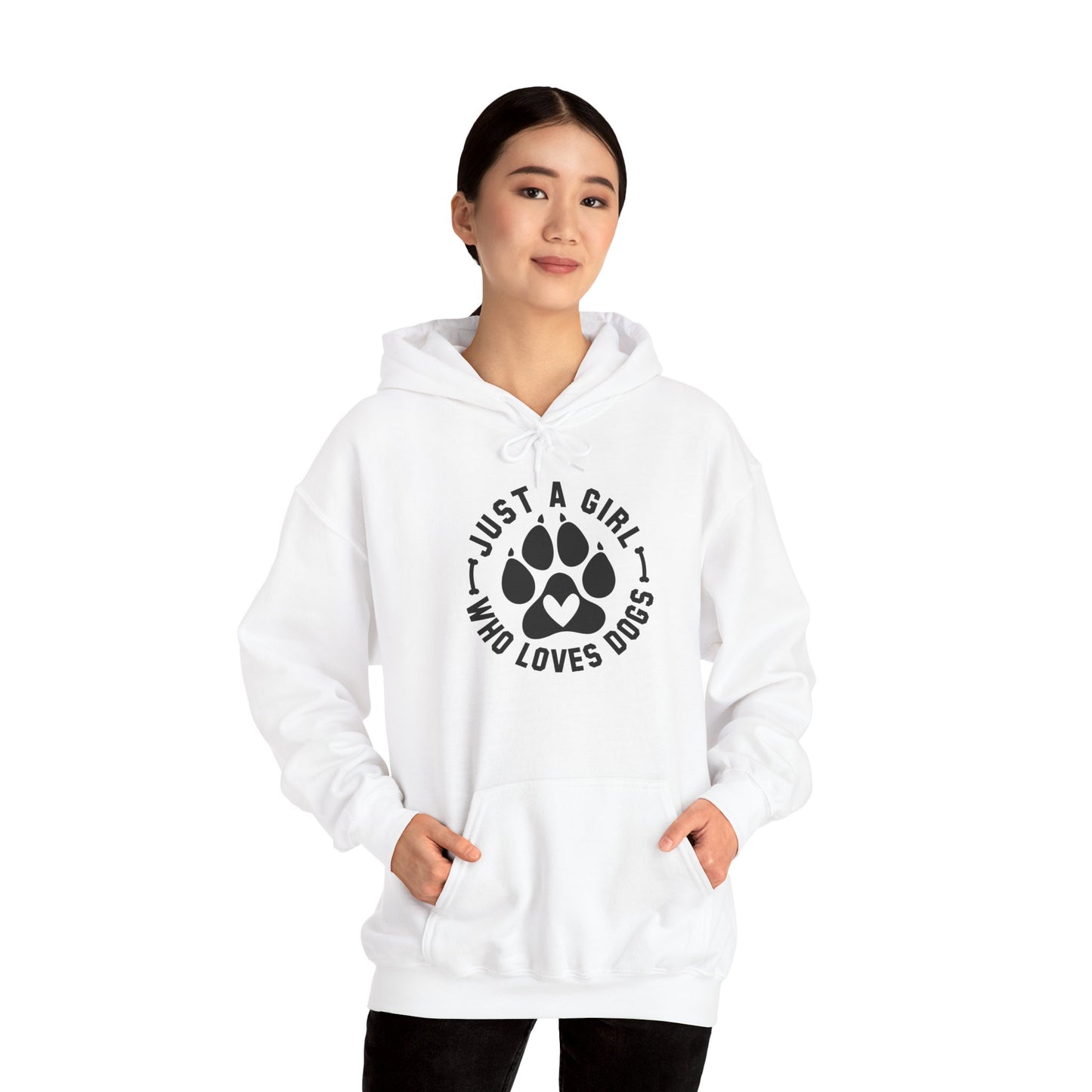 ‘Just a Girl who loves Dogs’ Heavy Blend™ Hooded Sweatshirt