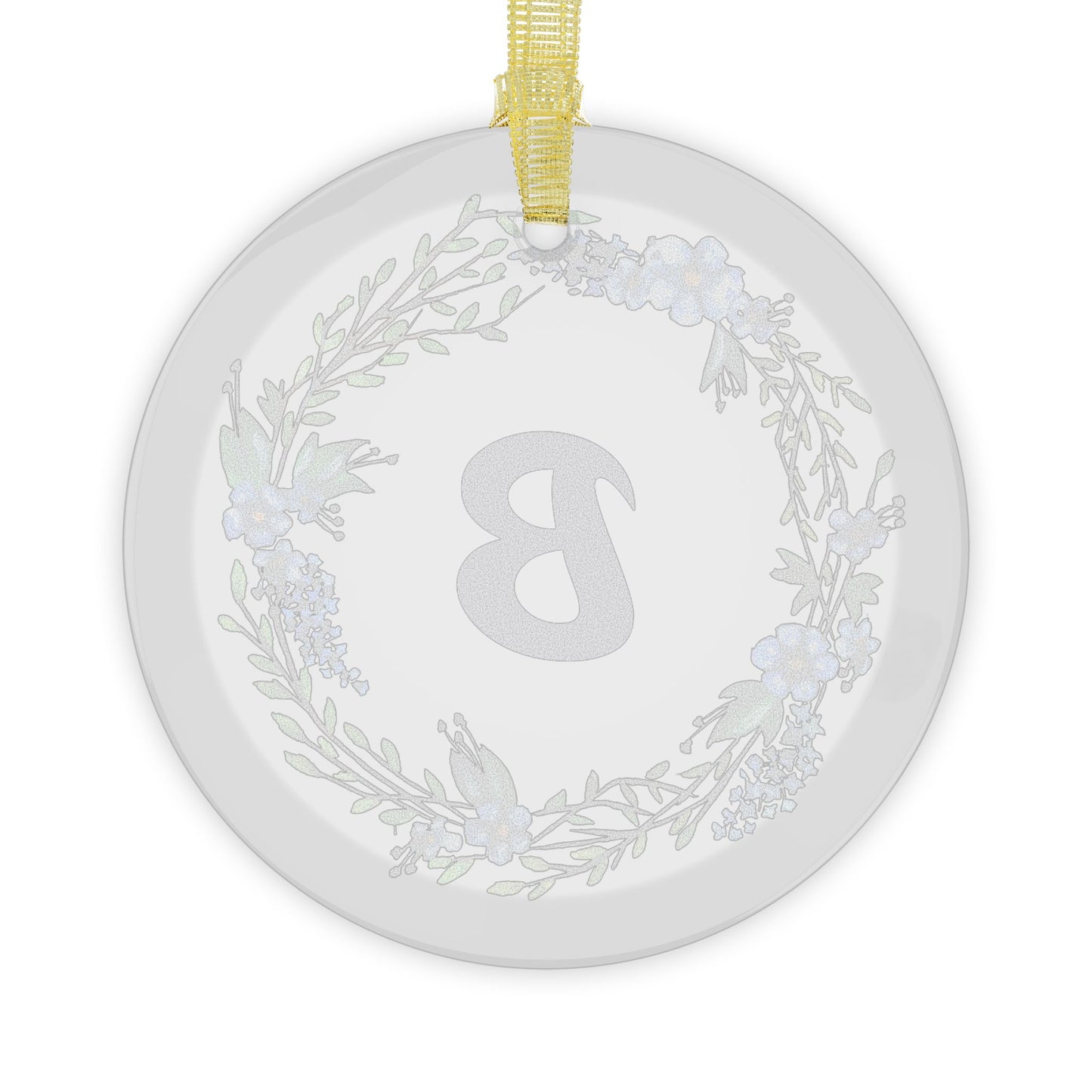 ‘B’ Initial Glass Ornaments