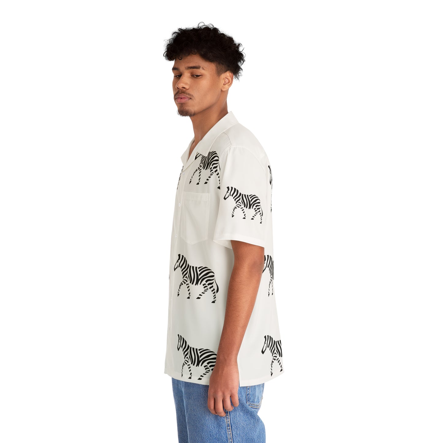 ‘Zebra’ Men's Hawaiian Polo Shirt (AOP)