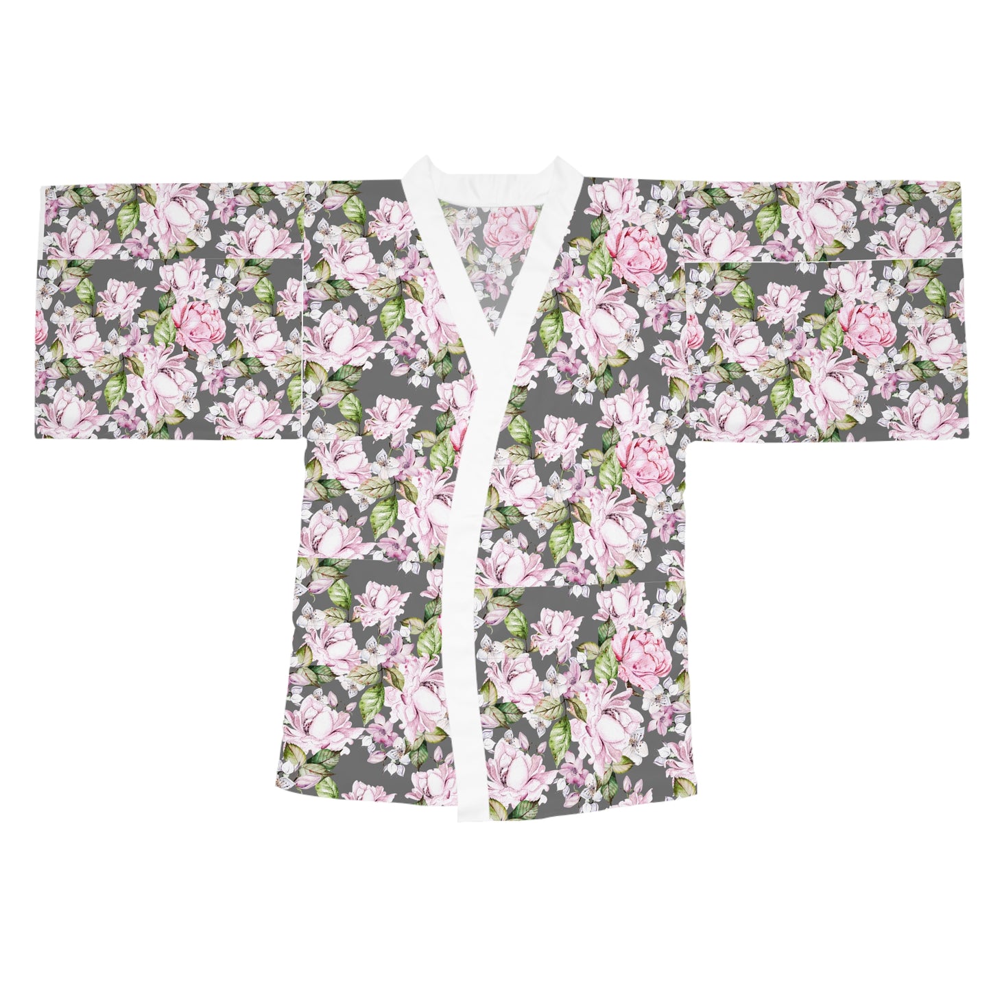 Floral Long Sleeve Kimono Robe - Elegant Loungewear for Relaxation & Special Occasions