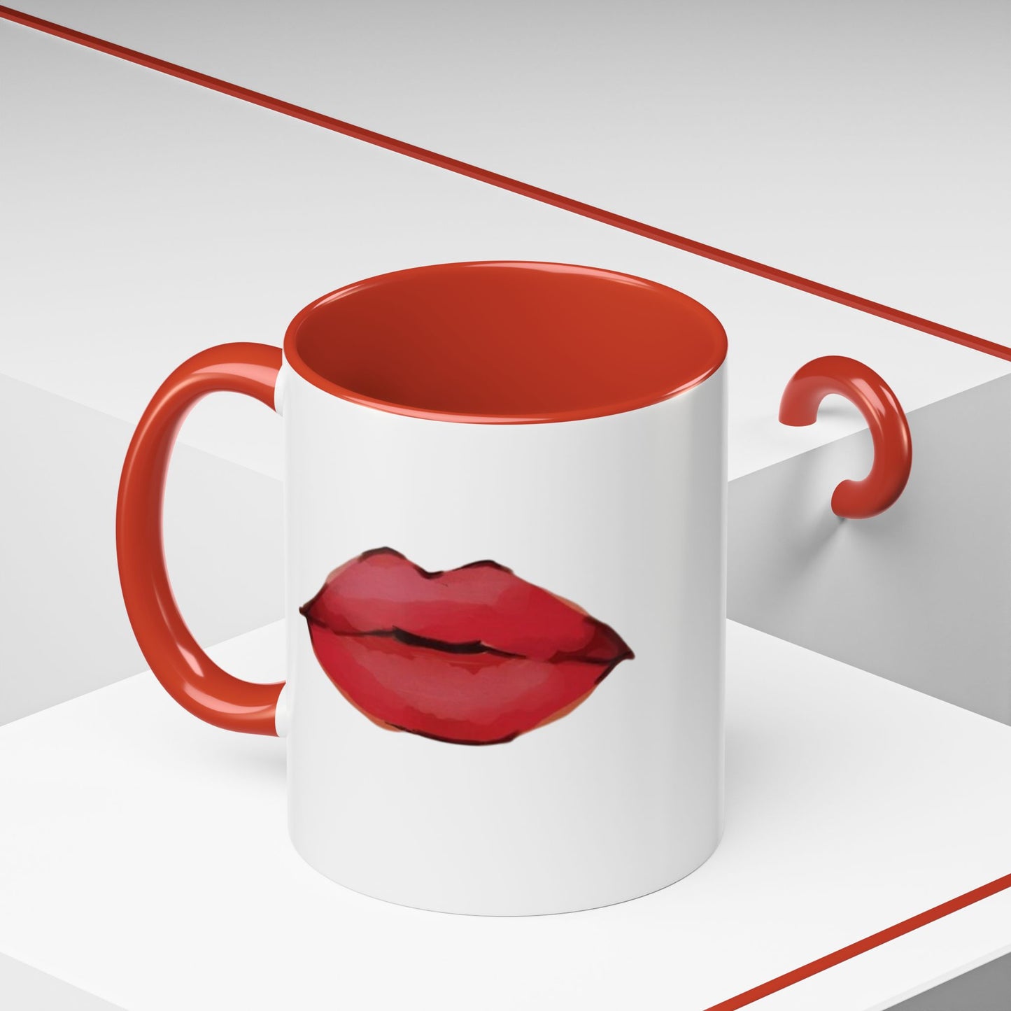 ‘Red Lips’ Accent Coffee Mug (11, 15oz)