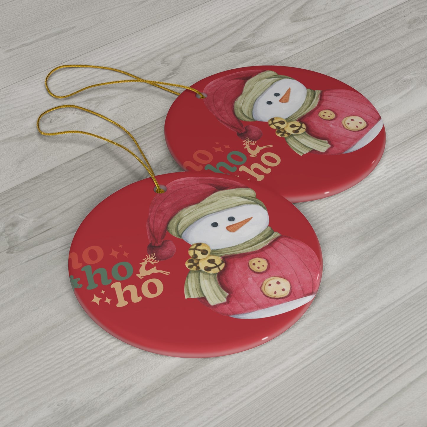 Snowman 'Ho Ho Ho' Ceramic Christmas Ornament