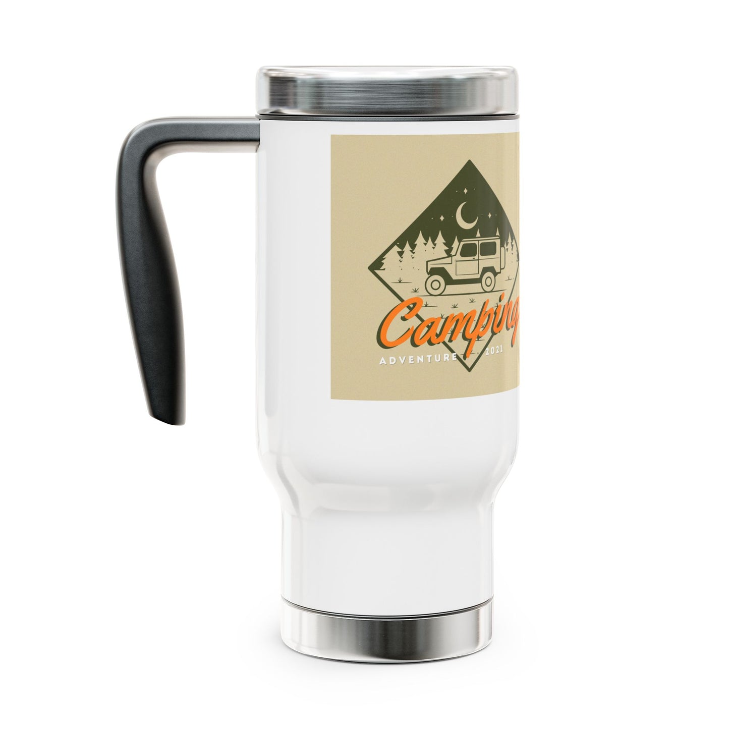 Camping Adventure Stainless Steel Travel Mug with Handle, 14oz - Perfect for Outdoor Enthusiasts, Hiking, Road Trips, Gifts for [...]