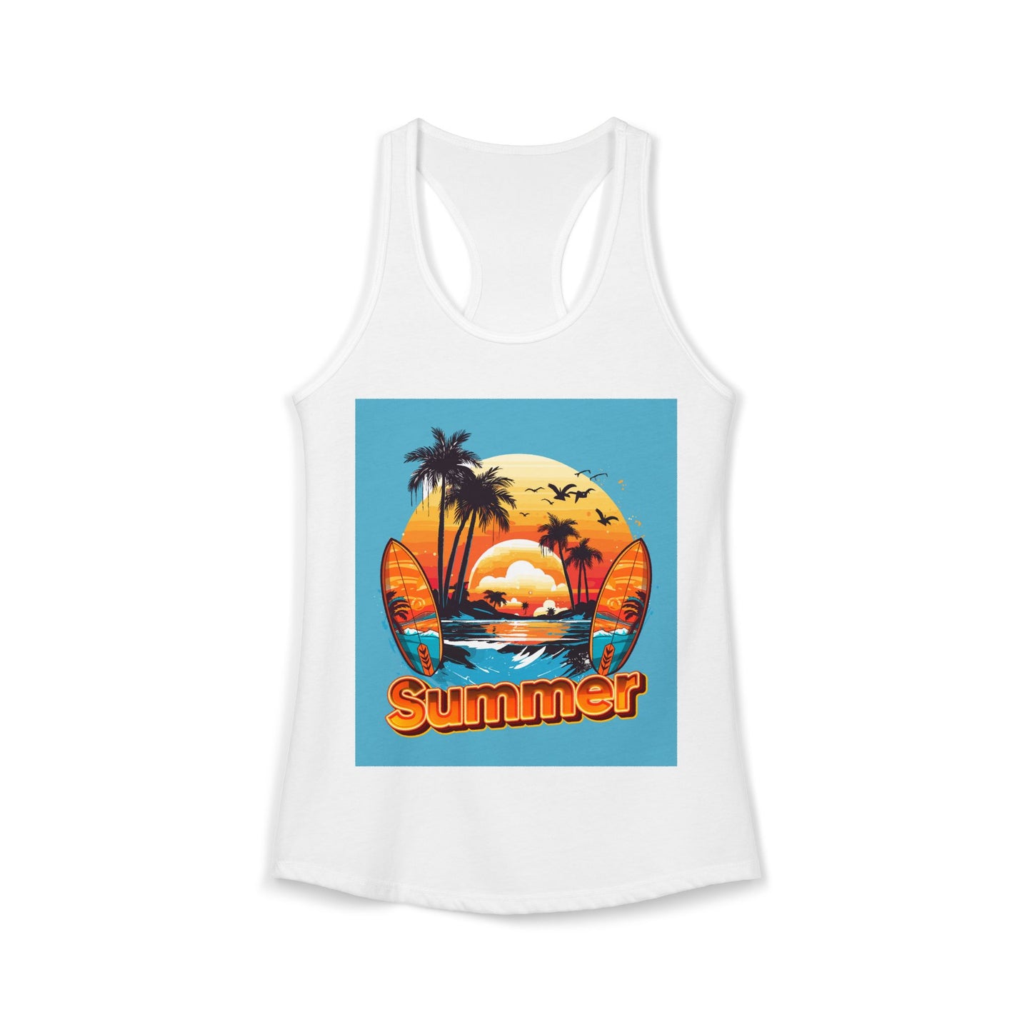 Women's Ideal Racerback Tank-Summer print