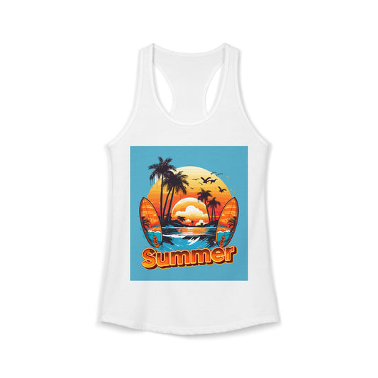 Women's Ideal Racerback Tank-Summer print