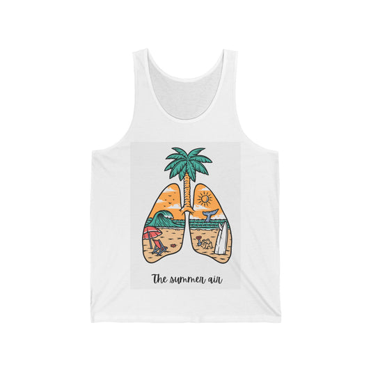 Summer Vibes Unisex Jersey Tank Top | Beachwear, Vacation, Outdoor Activities, Gift for Her/Him, Relaxed Fit
