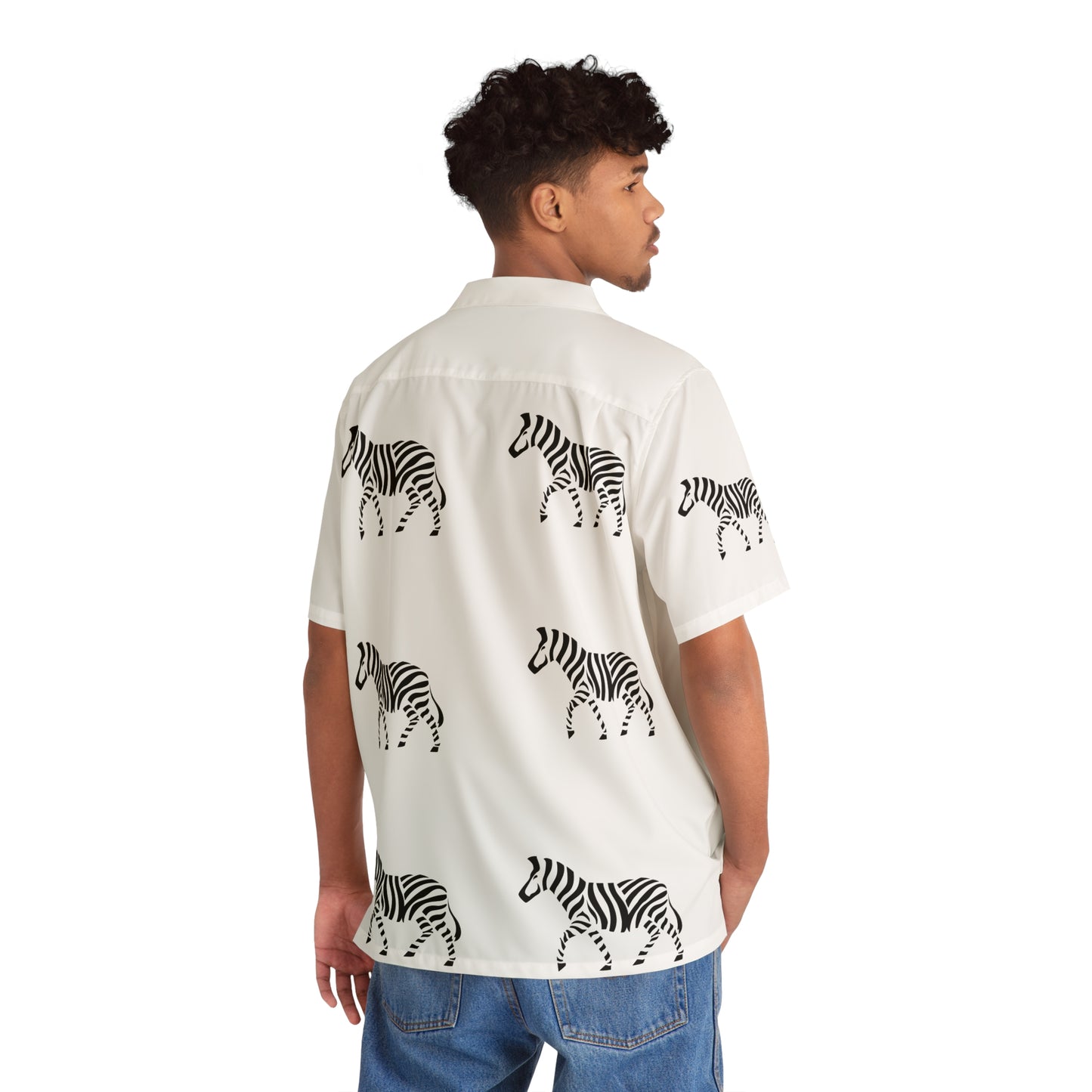 ‘Zebra’ Men's Hawaiian Polo Shirt (AOP)