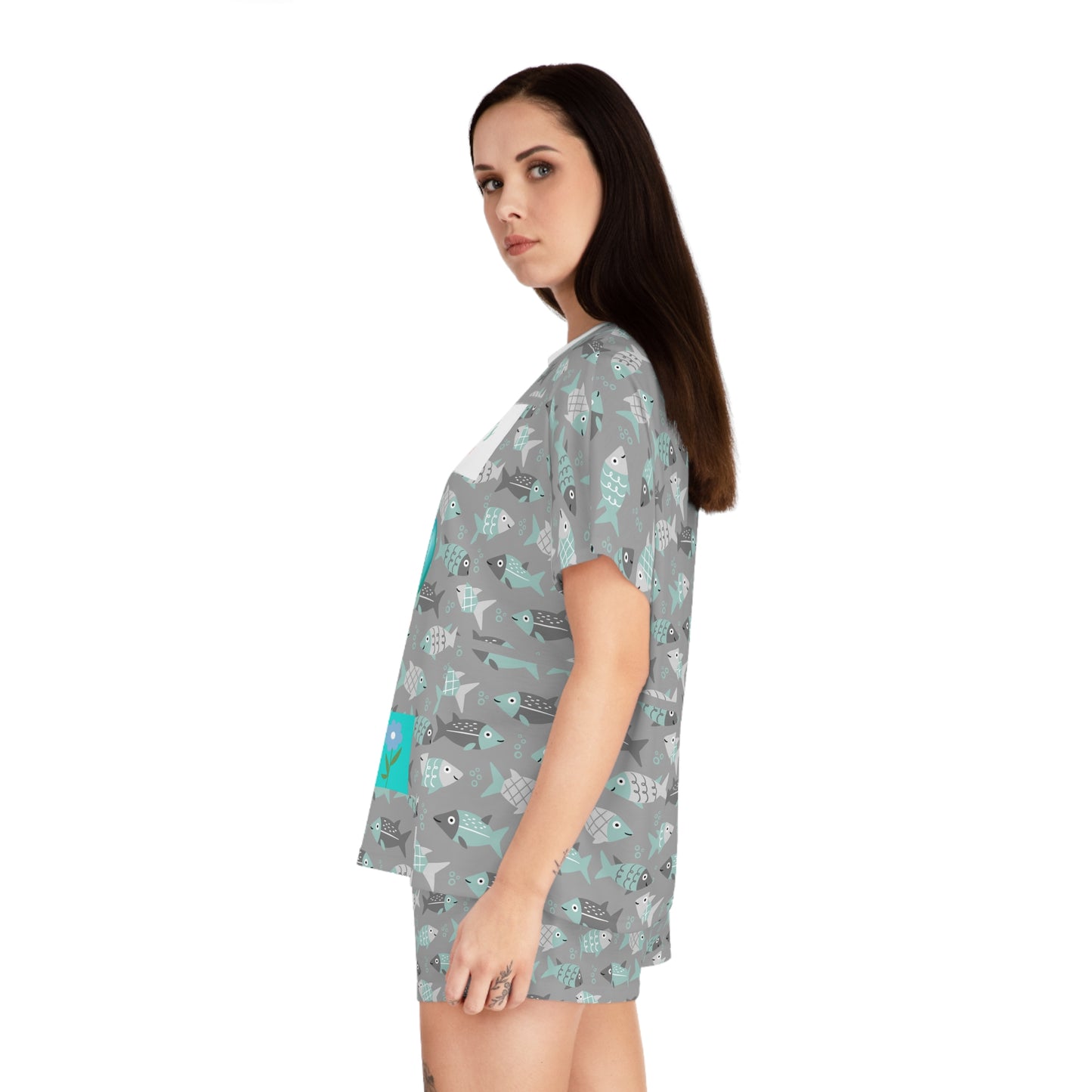 Mermaid Print Women's Pajama Set - Perfect for Mother's Day