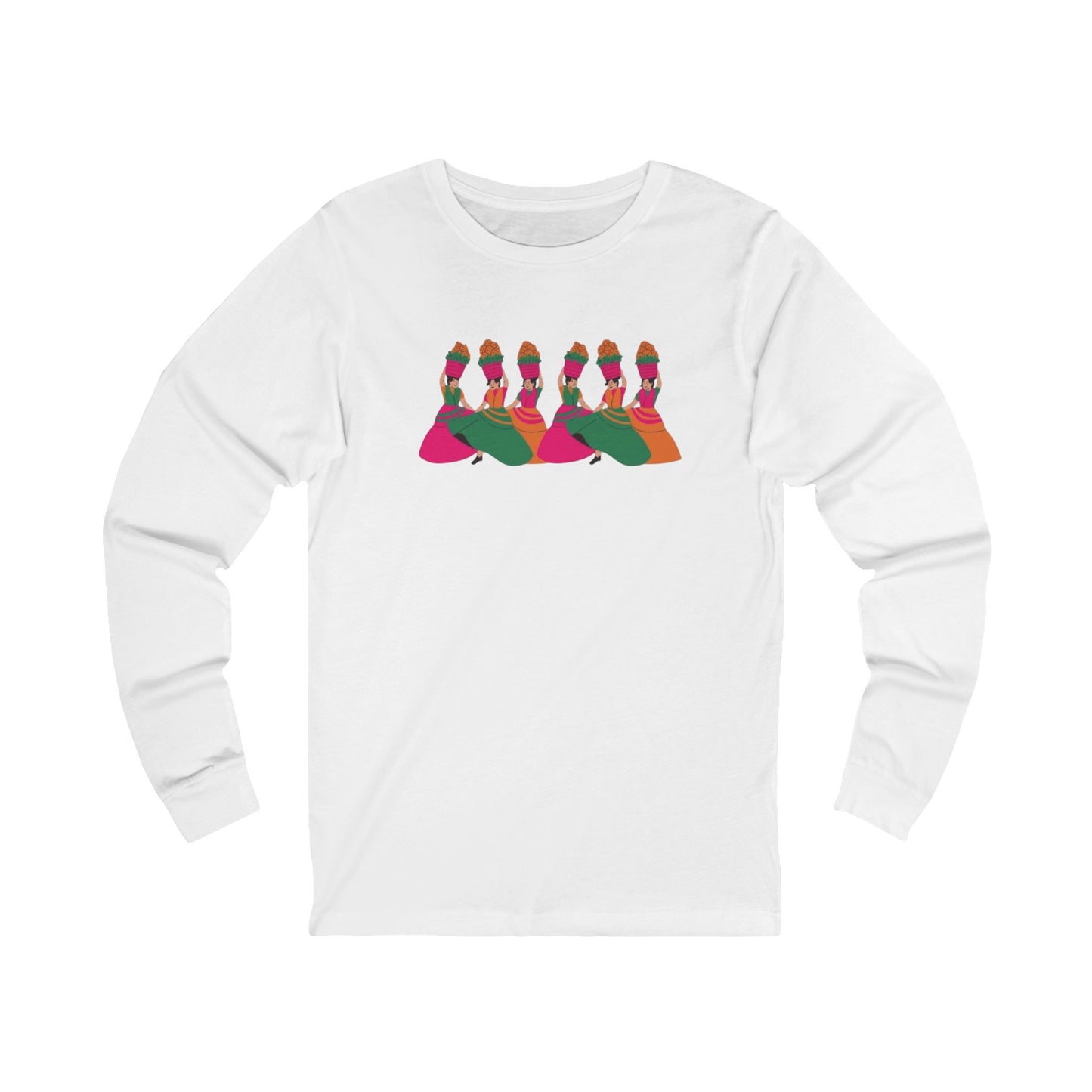 Colorful Abstract Dancing Women Long Sleeve Tee