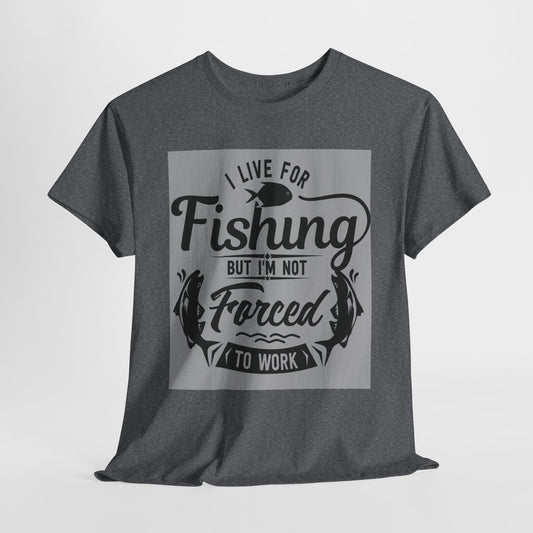 Fishing Enthusiast Tee - I Live for Fishing, Cute Fishing Shirt, Gift for Angler, Outdoor Adventure Apparel, Perfect for Father's Day