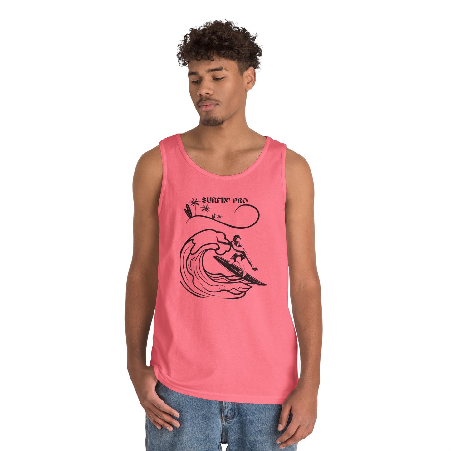 Surfing Vibes Tank Top, Unisex Cotton Sleeveless Shirt for Summer, Beach Wear, Surfing Gifts, Casual Holiday Top