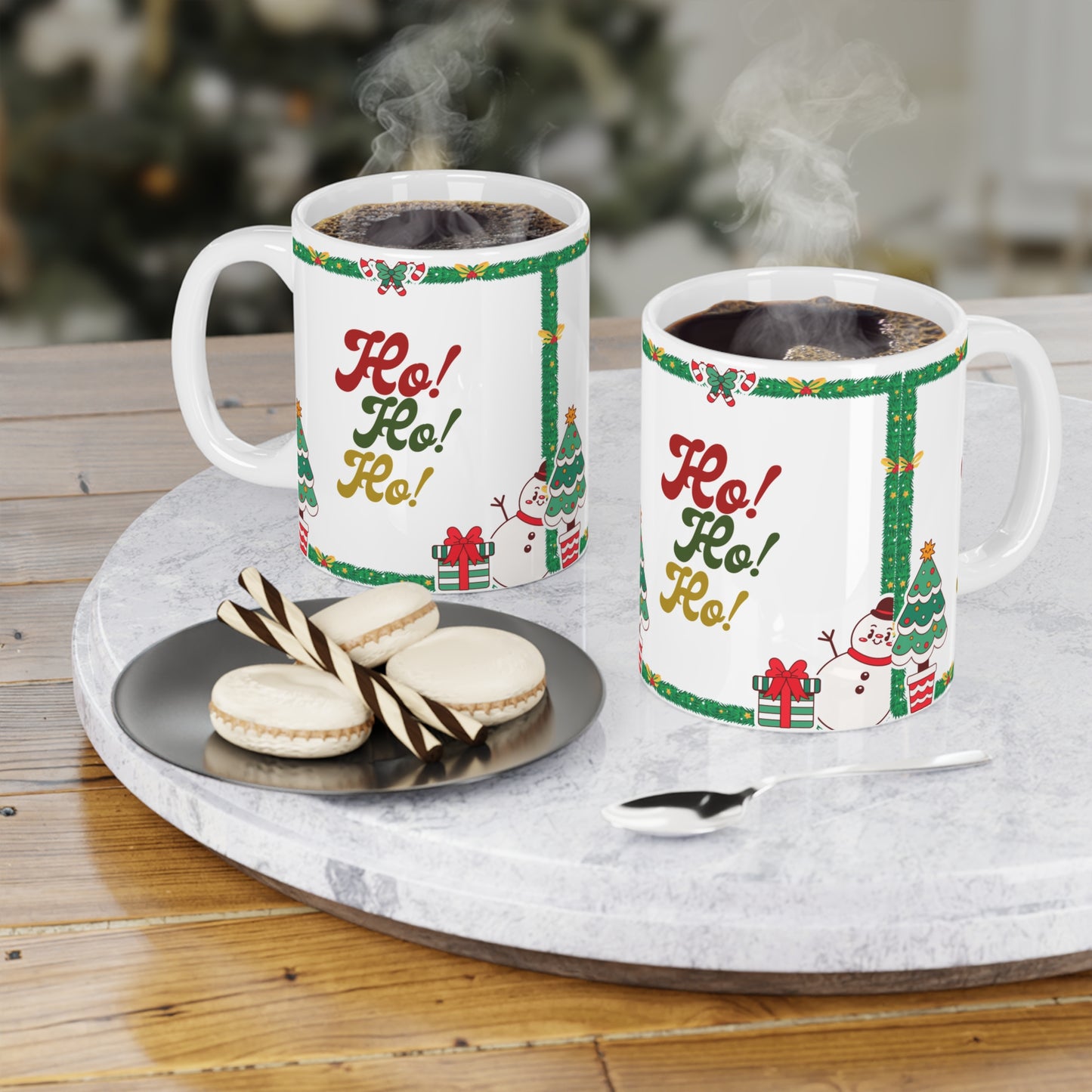 Christmas Ho! Ho! Ho! Mug – Festive Holiday Ceramic Coffee Cup (11oz/15oz/20oz)