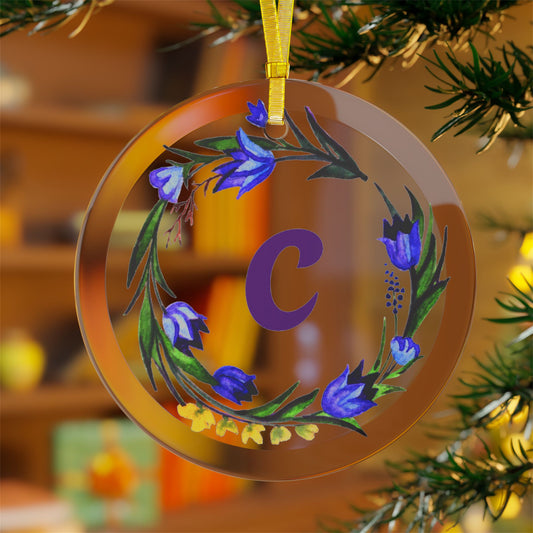 ‘C’ Initial Glass Ornaments