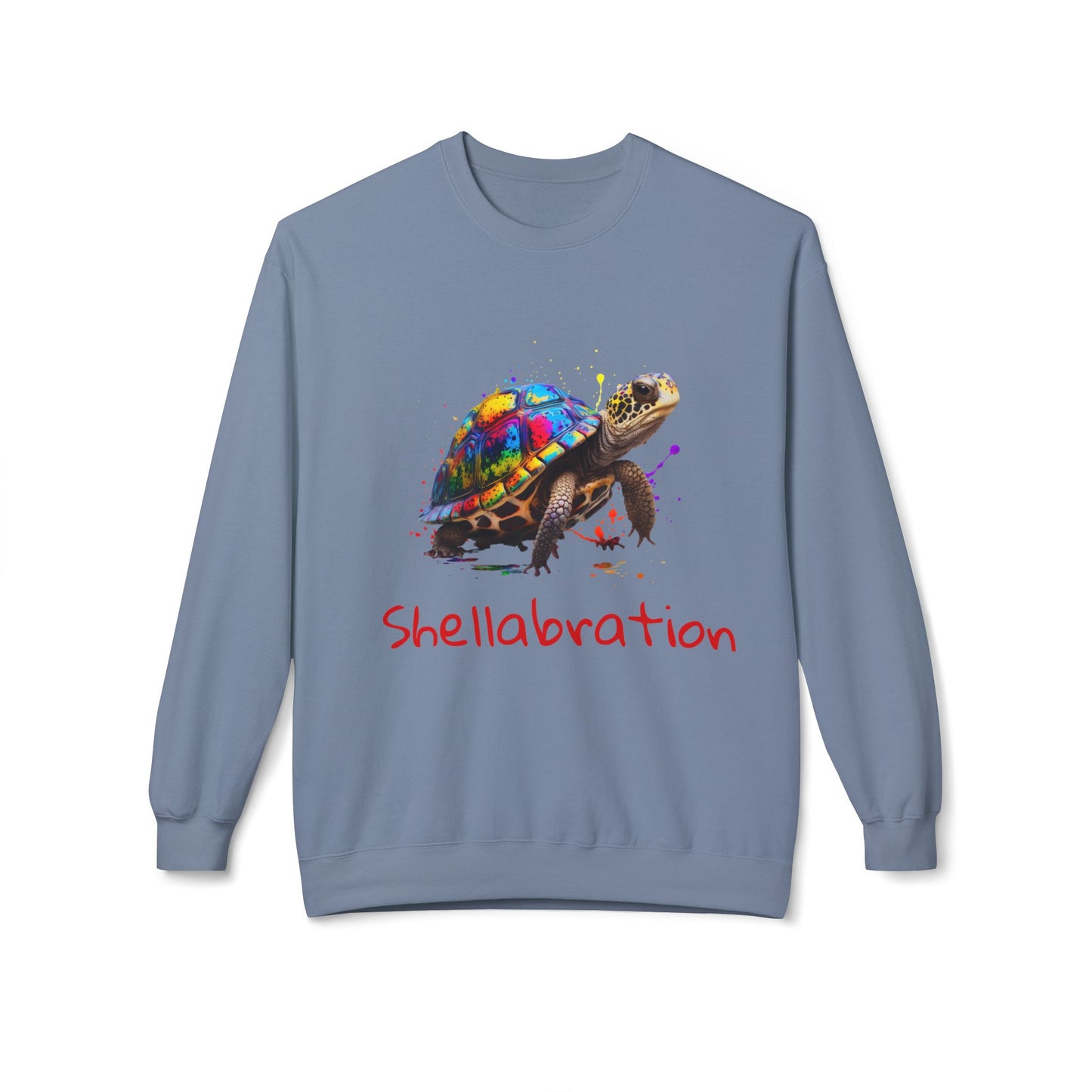 ‘Shellabration’ Turtle Unisex Midweight Softstyle Fleece Crewneck Sweatshirt