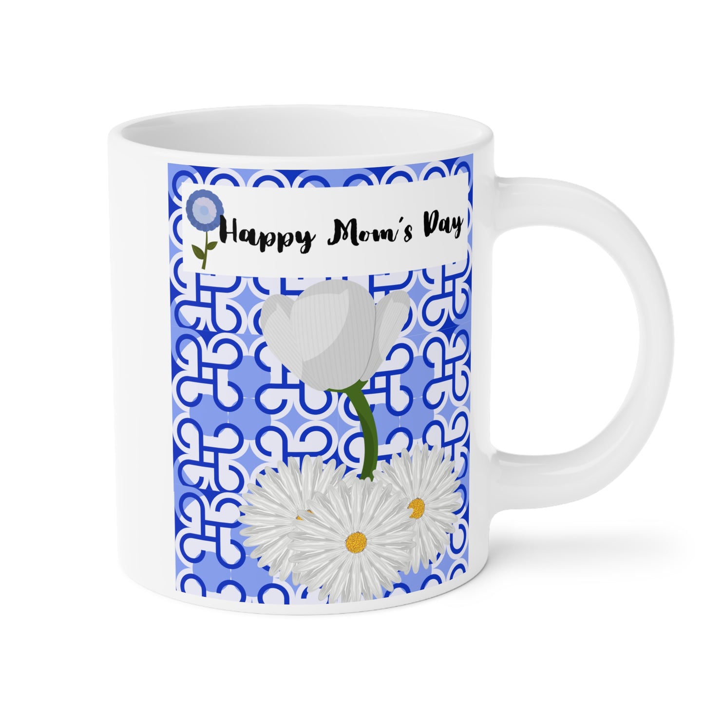 Happy Mom's Day Ceramic Mug - Elegant Floral Design, Ideal Gift for Mother's Day, 11oz/15oz/20oz