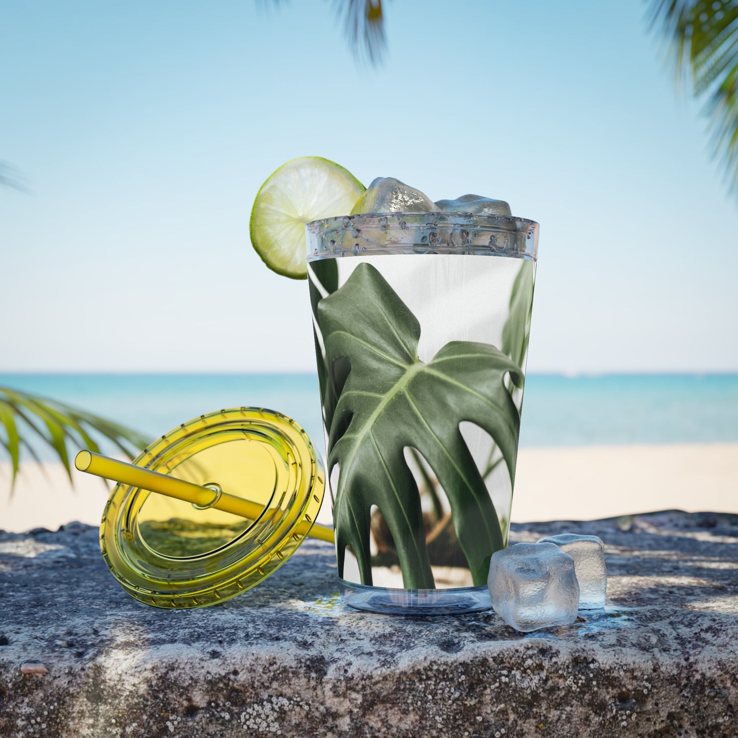 Sunsplash Tumbler with Straw, 16oz | Tropical Drinkware, Eco-Friendly Travel Cup, Summer Party Tumbler, Plant Lover Gift, Reusable [...]