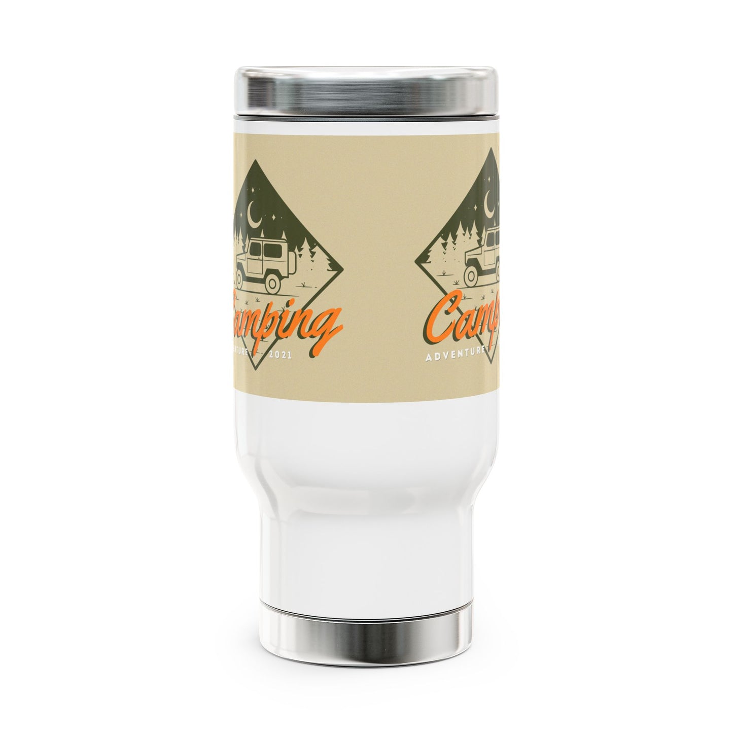 Camping Adventure Stainless Steel Travel Mug with Handle, 14oz - Perfect for Outdoor Enthusiasts, Hiking, Road Trips, Gifts for [...]