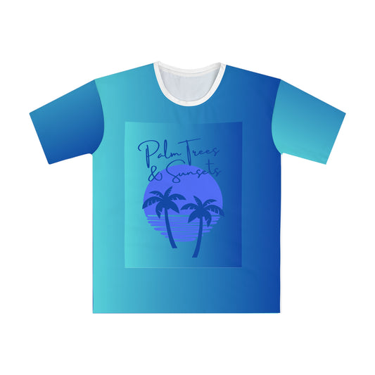 Tropical Vibes T-Shirt, Casual Summer Tee, Beachwear, Vacation Shirt, Gift for Beach Lovers, Palm Trees & Sunsets Design