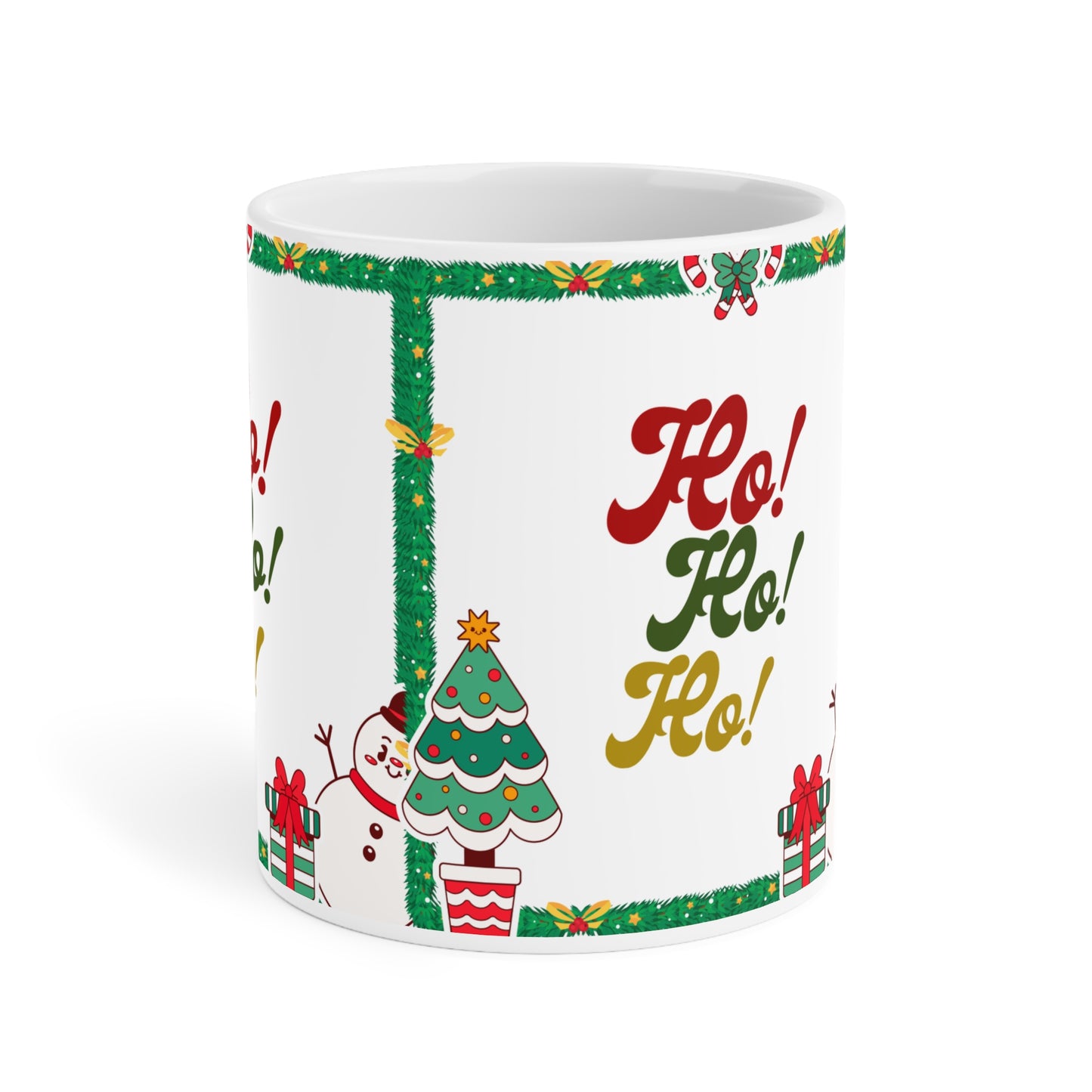 Christmas Ho! Ho! Ho! Mug – Festive Holiday Ceramic Coffee Cup (11oz/15oz/20oz)