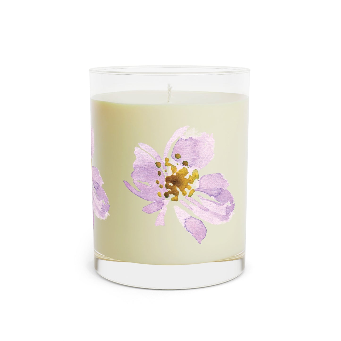 ‘Painted Pink Flower’ Scented Candle - Full Glass, 11oz