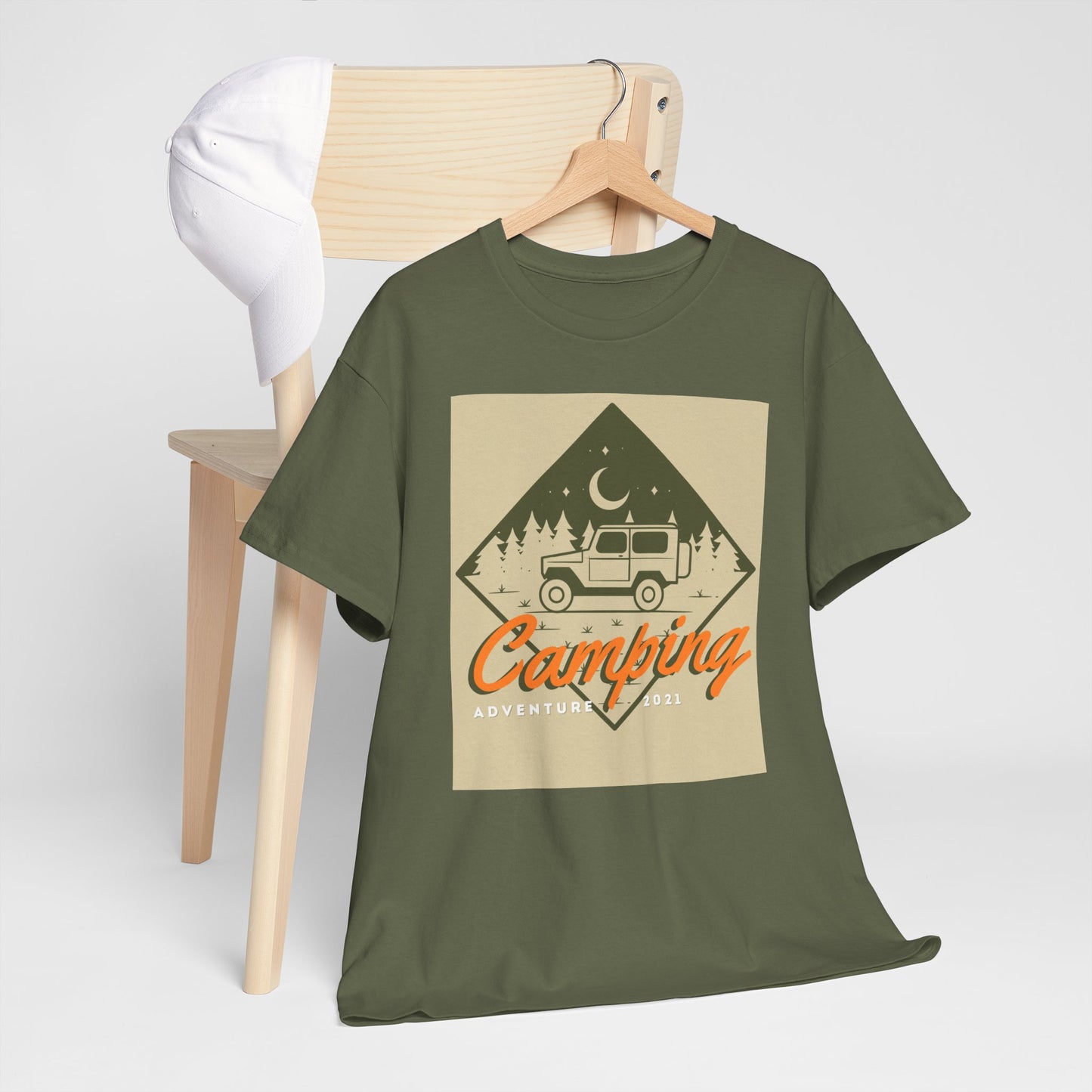 Camping Adventure Unisex Heavy Cotton Tee | Outdoor Fun Shirt, Nature Lover Gift, Camping Apparel, Casual Summer Tee, Travel Outfit