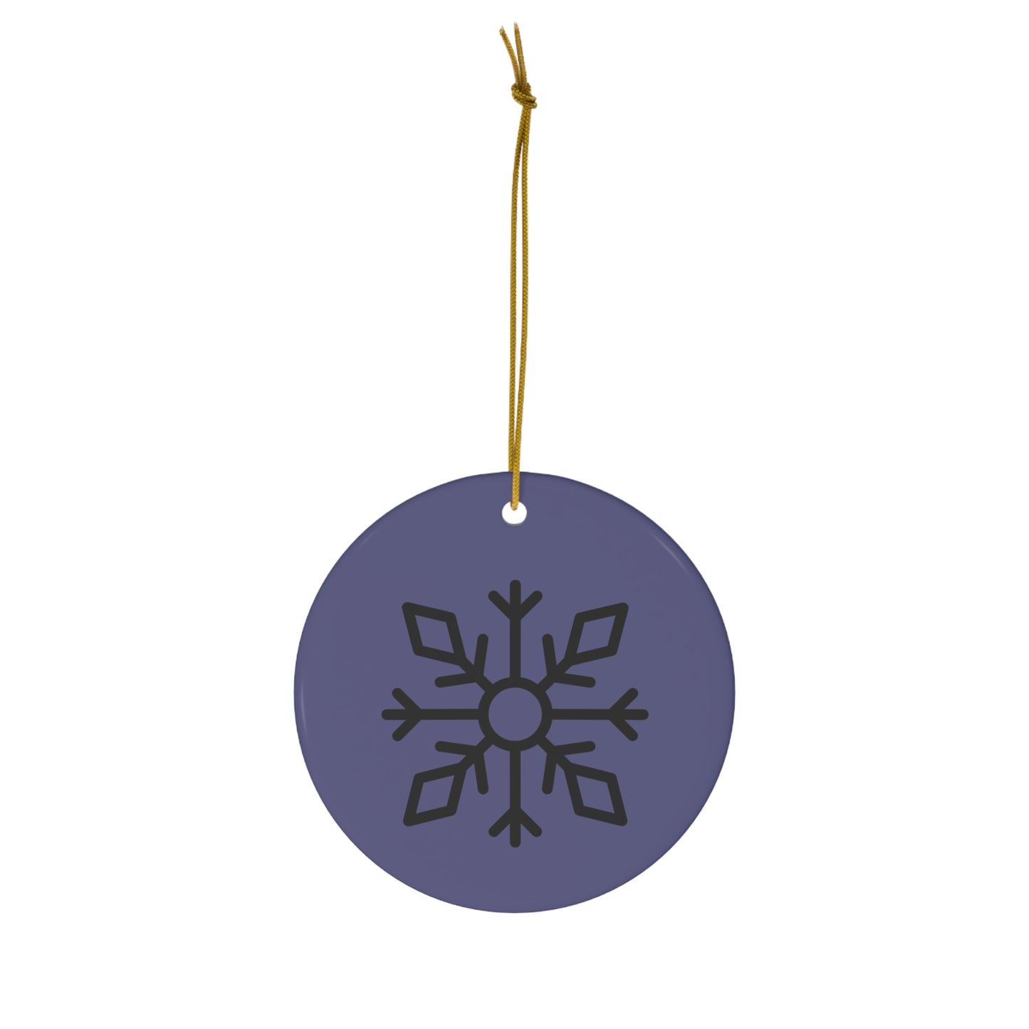 Purple Snowflake Ceramic Ornament — Holiday Tree Decoration