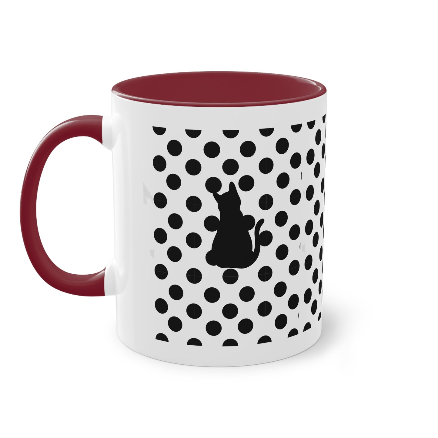 Black cat Two-Tone Coffee Mug, 11oz