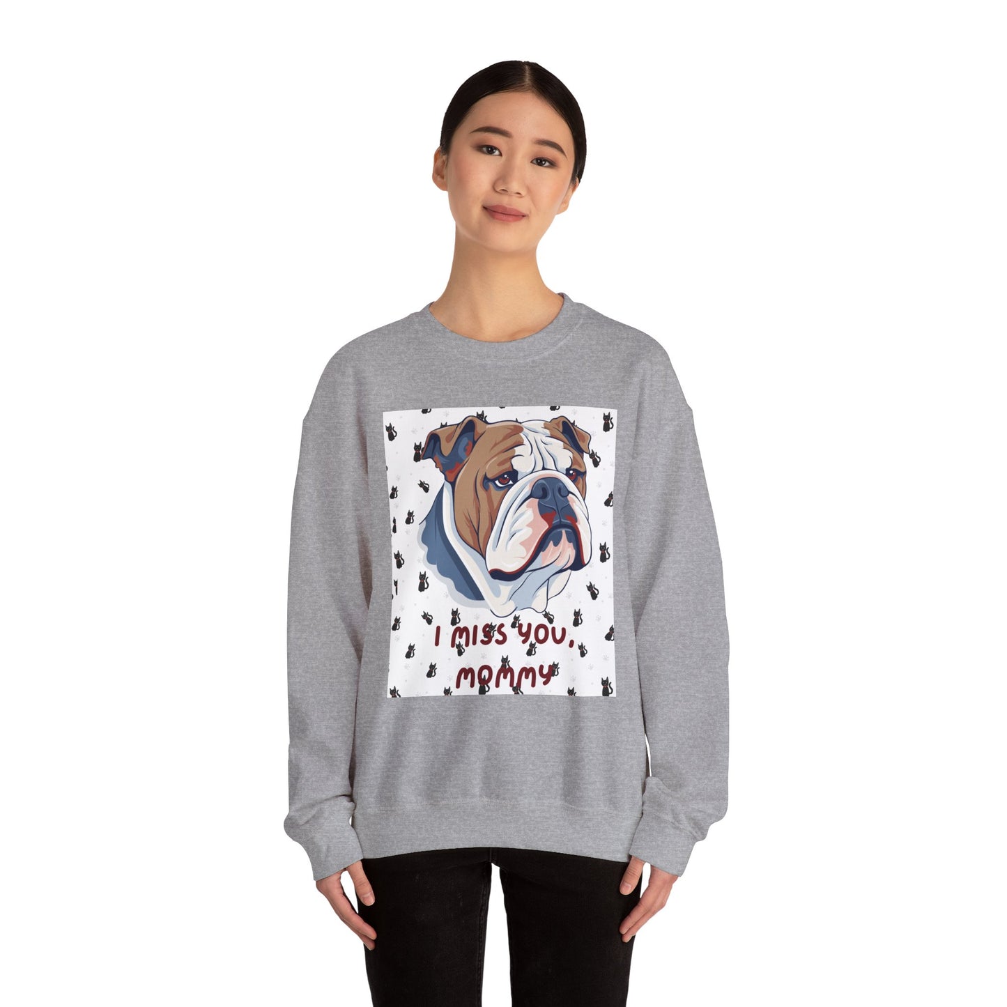 I Miss You Mommy Bulldog Sweatshirt - Unisex Heavy Blend™ Crewneck