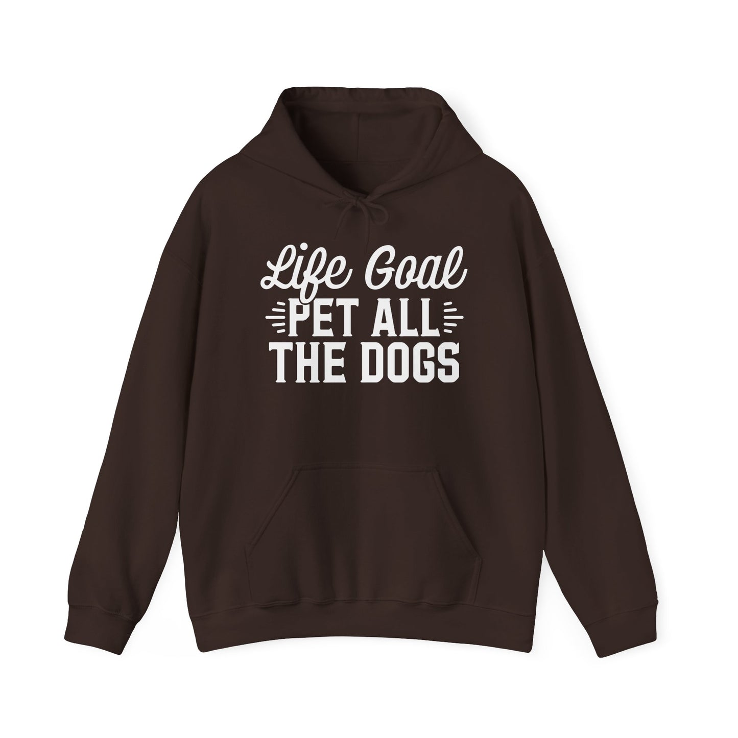 ‘Life Goal: Pet all the dogs’ Unisex Heavy Blend™ Hooded Sweatshirt