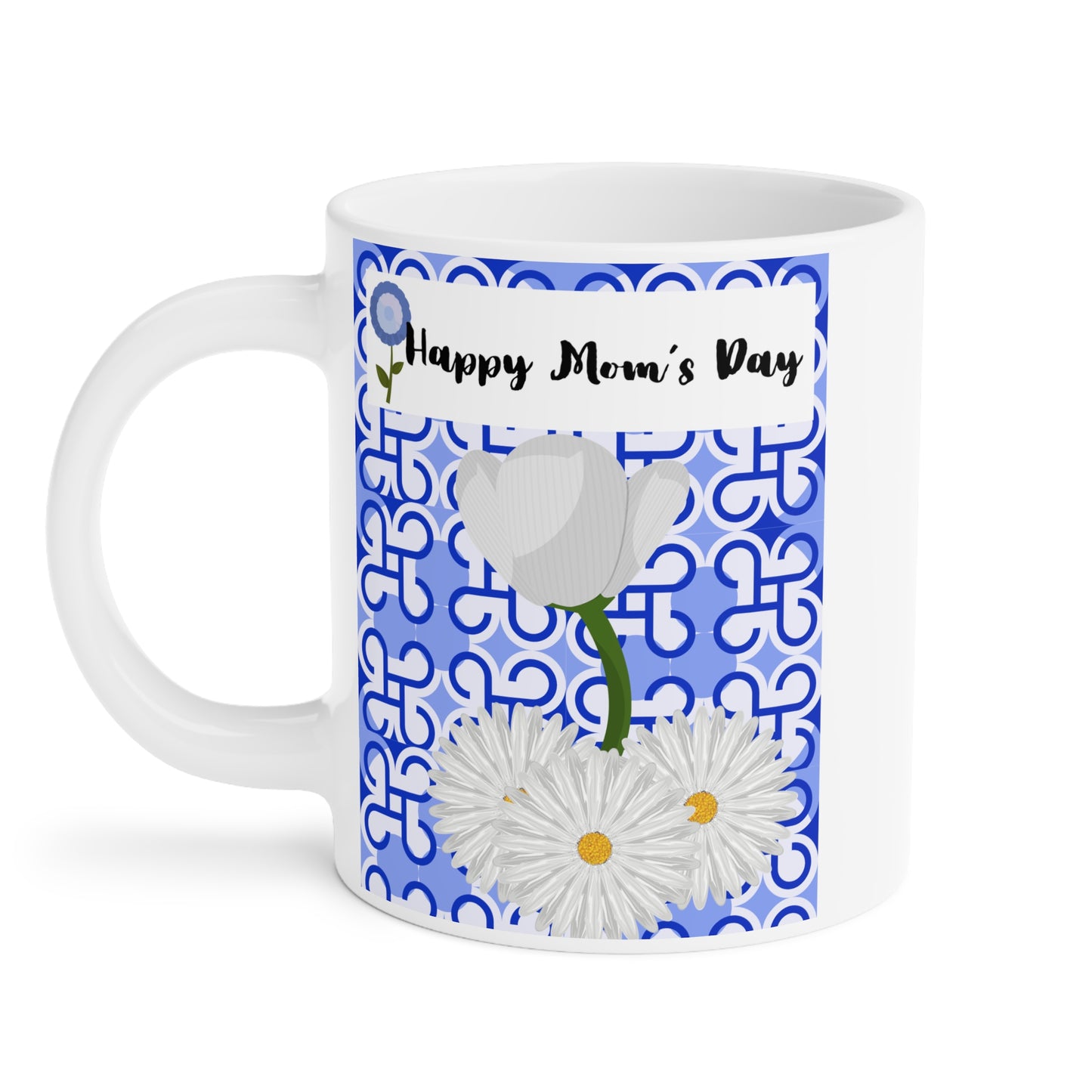 Happy Mom's Day Ceramic Mug - Elegant Floral Design, Ideal Gift for Mother's Day, 11oz/15oz/20oz