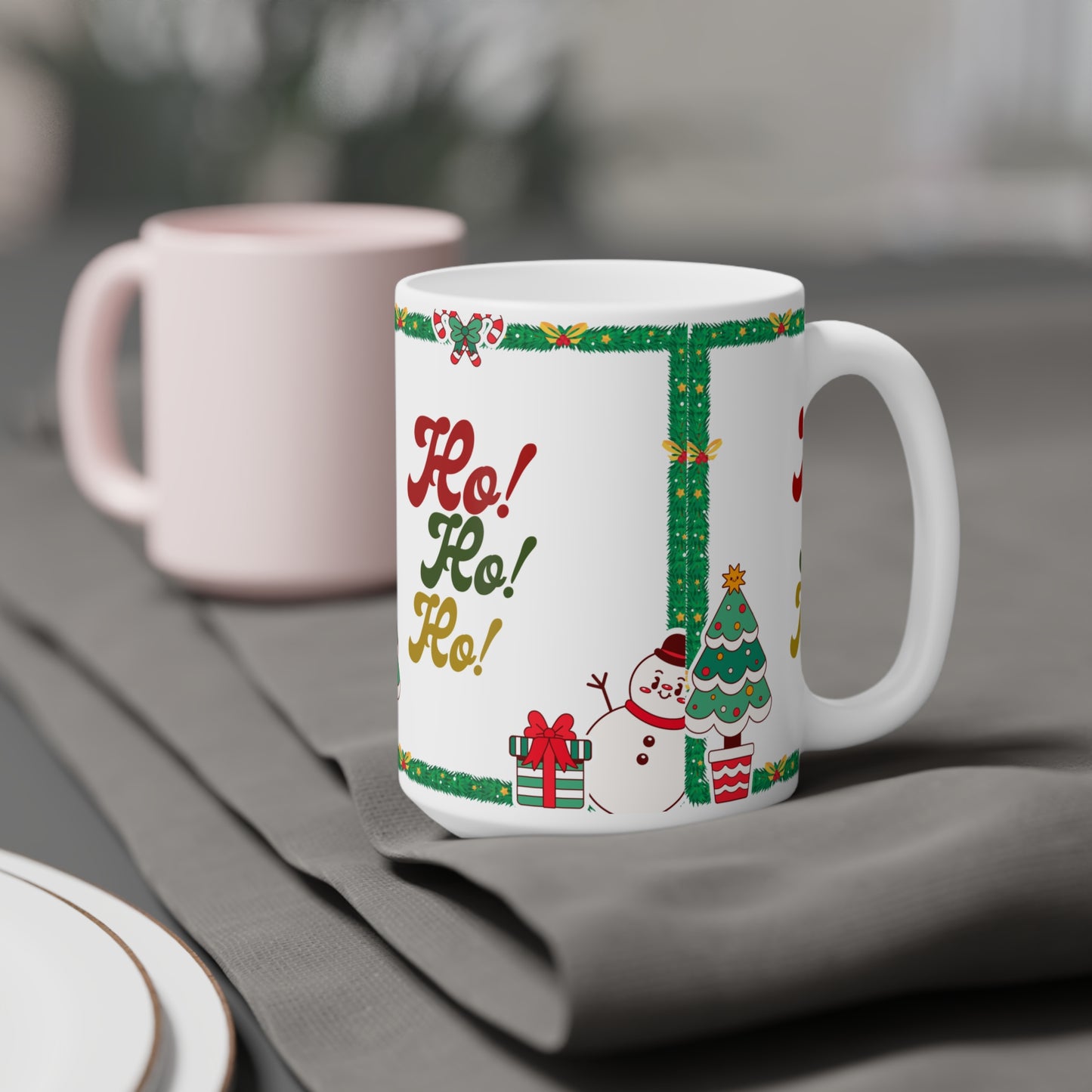 Christmas Ho! Ho! Ho! Mug – Festive Holiday Ceramic Coffee Cup (11oz/15oz/20oz)