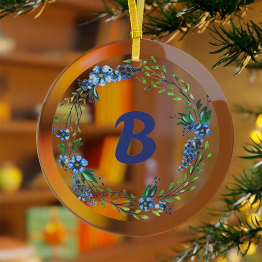 ‘B’ Initial Glass Ornaments