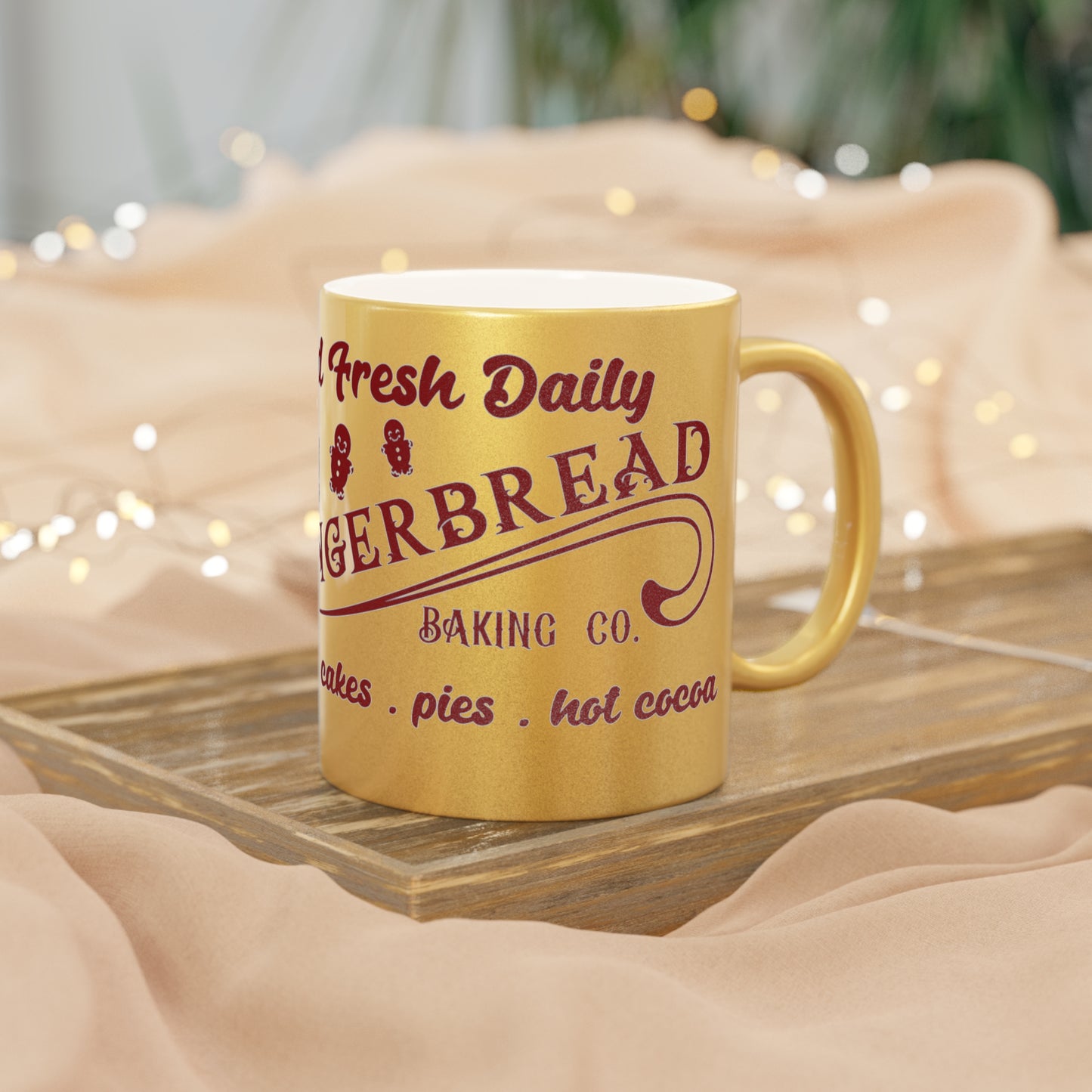 Gingerbread Metallic Mug (Silver\Gold)