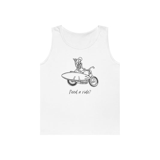 Skeleton Surfing Tank Top - Perfect for Beach Days, Summer Parties, Casual Outfits, Gift for Surfers, Festival Wear