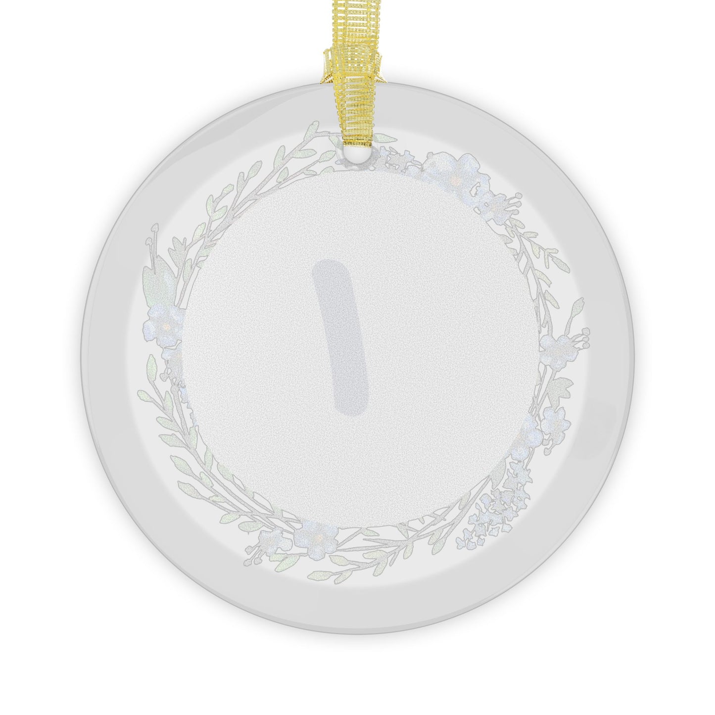 ‘I’ Initial Glass Ornaments