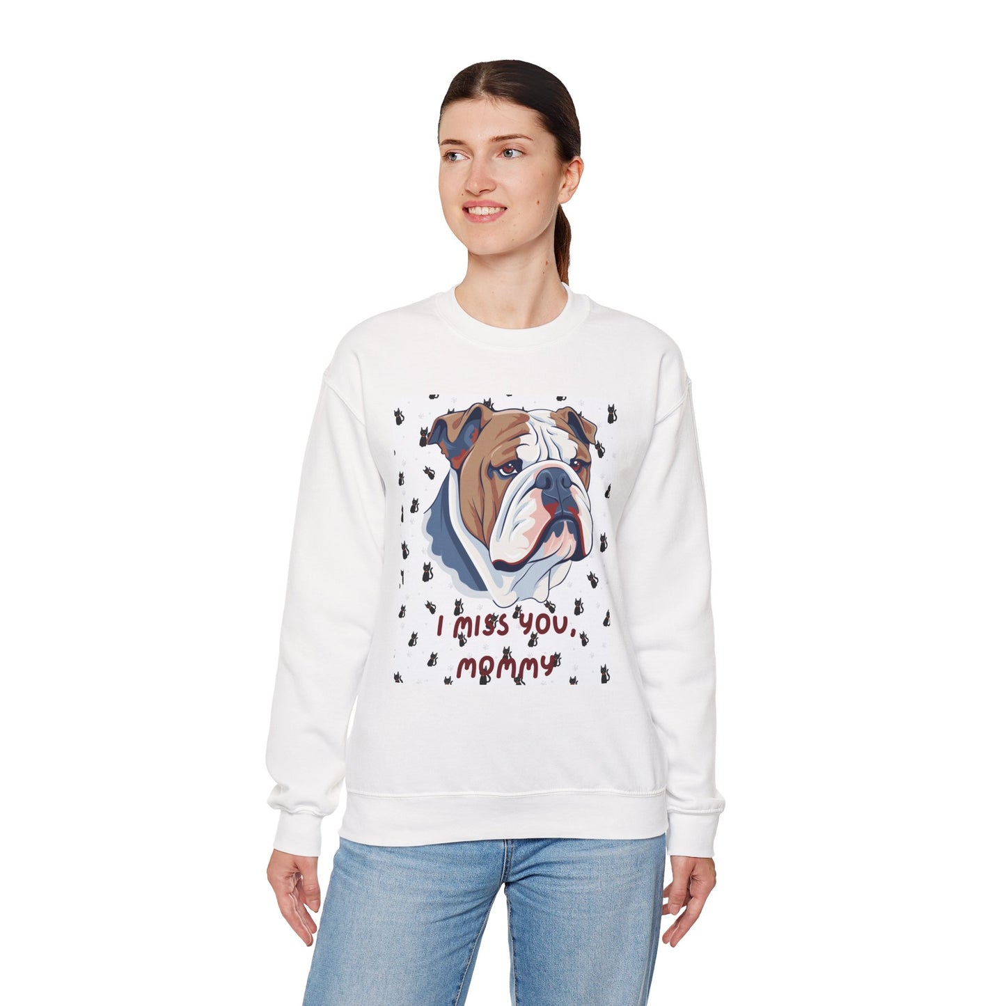 I Miss You Mommy Bulldog Sweatshirt - Unisex Heavy Blend™ Crewneck