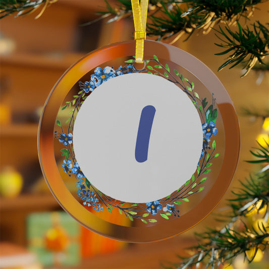 ‘I’ Initial Glass Ornaments