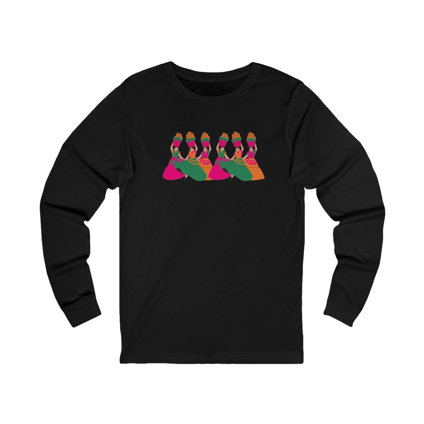 Colorful Abstract Dancing Women Long Sleeve Tee