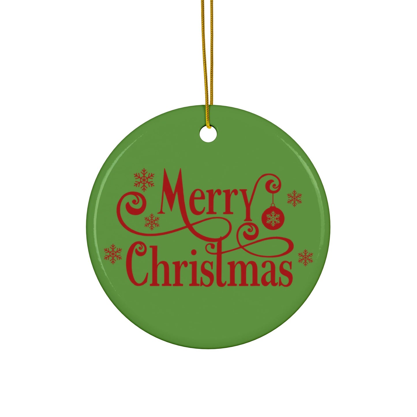 ‘MERRY CHRISTMAS’ Ceramic Ornaments, 2-Side Print, (1pc, 3pcs, 5pcs, 10pcs)