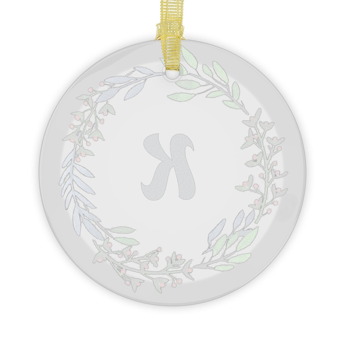 ‘K’ Initial Glass Ornaments