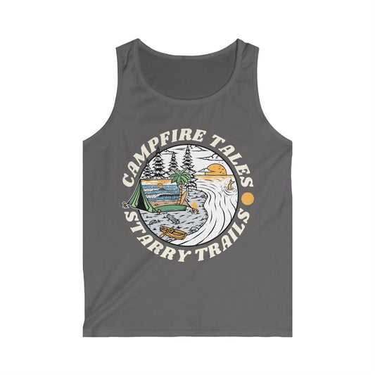 Campfire Tales Vintage Tank Top, Summer Outdoor Shirt, Nature Lover Gift, Adventure Apparel, Camping Outfit