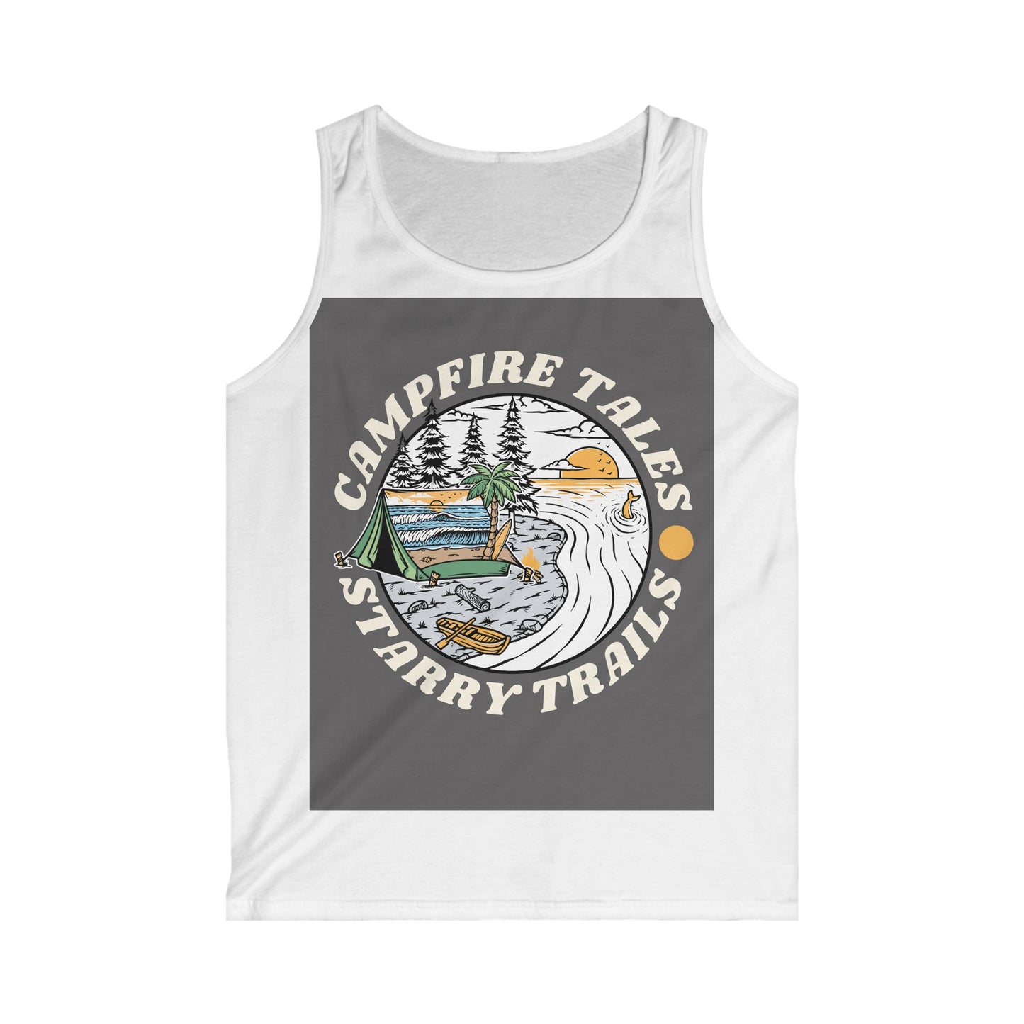 Campfire Tales Vintage Tank Top, Summer Outdoor Shirt, Nature Lover Gift, Adventure Apparel, Camping Outfit