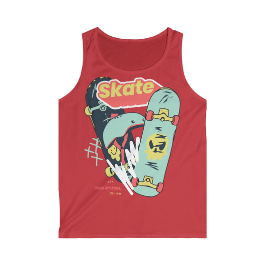 Skateboard Graphic Tank Top for Men, Perfect for Summer Days, Beachwear, Skate Parks, and Casual Outings - Funny Tee, Athletic Tank, Gift