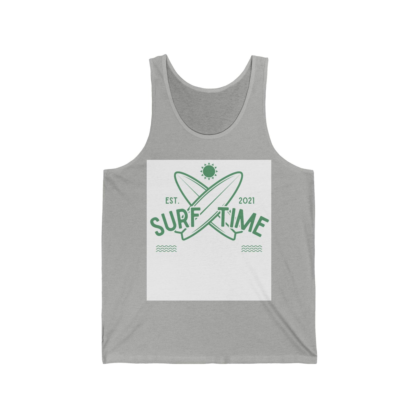 Surf Time Unisex Jersey Tank | Summer Beachwear, Surfing Gift, Casual Summer Top, Vacation Essentials, Outdoor Activities