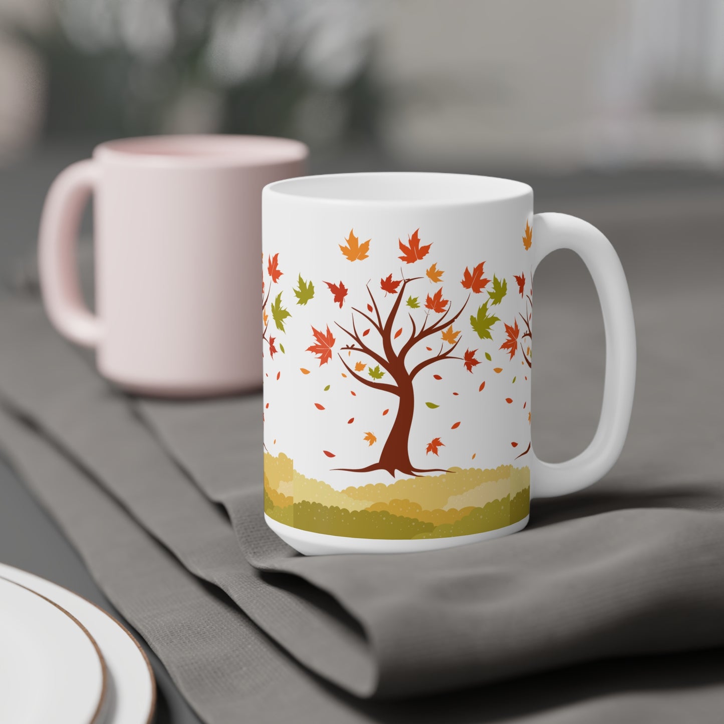 Autumn Leaves Ceramic Mug - Perfect for Cozy Fall Days