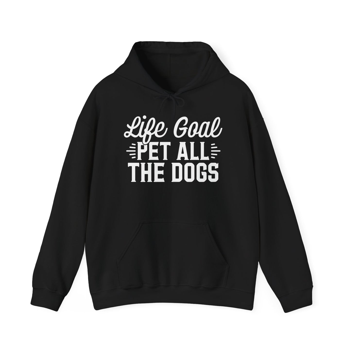 ‘Life Goal: Pet all the dogs’ Unisex Heavy Blend™ Hooded Sweatshirt