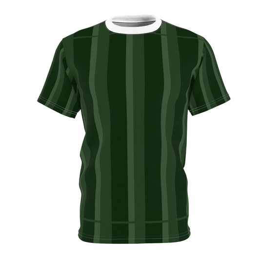 ‘Black & Dark Green Stripes’ Unisex Cut & Sew Tee (AOP)