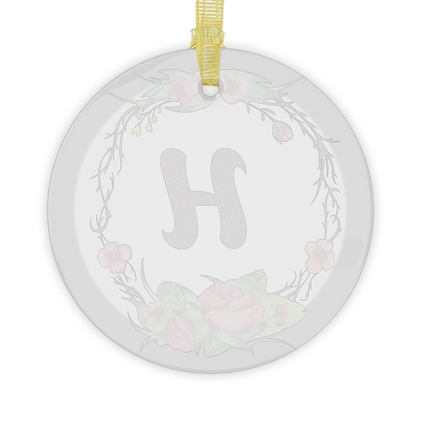 ‘H’ Initial Glass Ornaments
